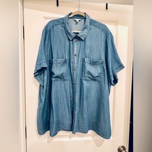 Chambray top; plus size